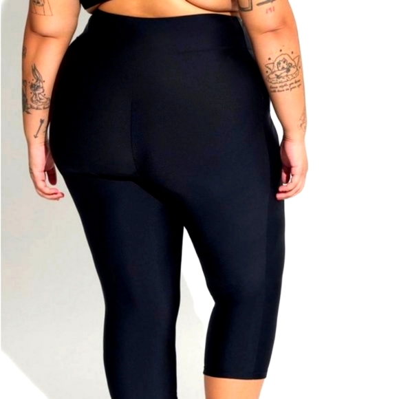 ❤NWT VINTAGE TORRID SWIM BOTTOM - ACTIVE HIGH WAIST POCKETS LEGGING CAPRI PLUS - Picture 2 of 10